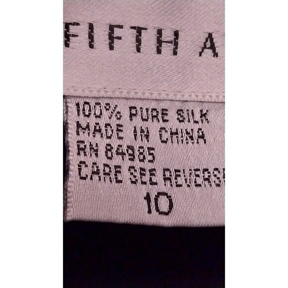 Saks Fifth Avenue Navy Blue Dress Women's  100% Silk Sleeveless Sz 10 - Picture 5 of 7